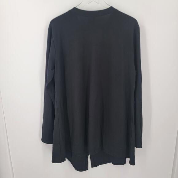 Spirit House Tunic Top Womens XL Black Button Up Relaxed Fit Lagenlook - Picture 2 of 10